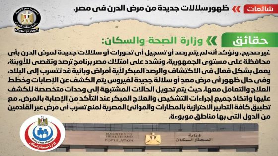 الحكومة تنفى  ظهور سلالات جديدة من مرض الدرن في مصر